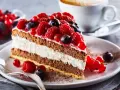 Pyszny tort z malinami i borówkami, idealny na deser. Sprawdzone przepisy na torty znajdziesz w naszej kuchni!
